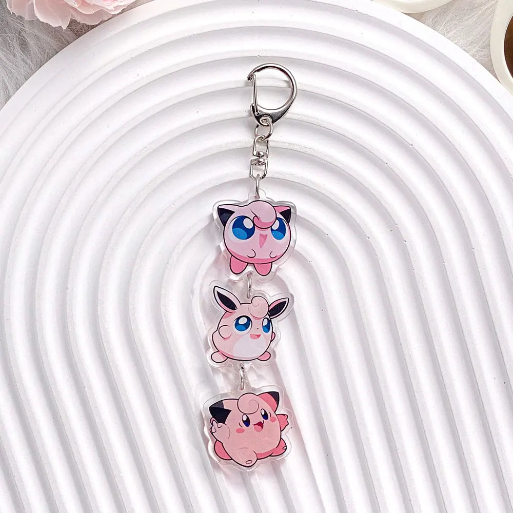 Pokémon Characters Pikachu Bulbasaur Jigglypuff Acrylic Keychain Bag Charms Accessories Backpack Pendant Key Holder Friend Gifts