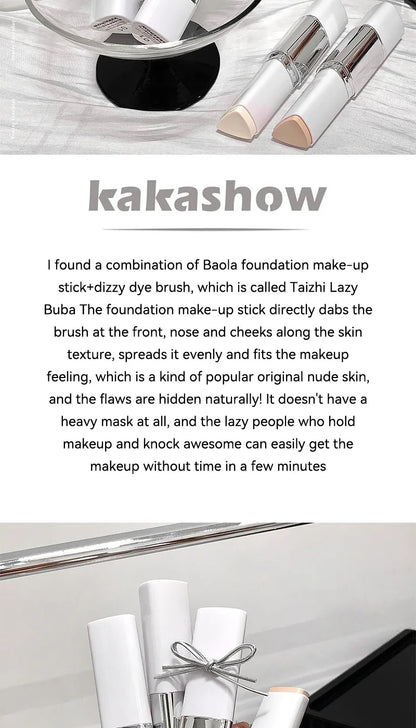 Lazy foundation stick, moisturizing and natural concealer makeup,matte makeup base,rare beauty,Keep makeup and sweat