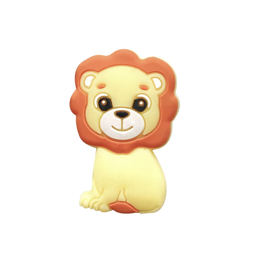 1/3/10pcs Lion Baby Silicone Teether Beads Toy DIY Pacifier Chain Necklaces Pendant Bite Chew Rodent For Teething Kids Toys