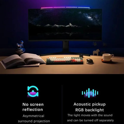 Youpin LYMAX Computer Monitor Table Lamp Curved Screen Desk Lamp Dimming Eye-Care Sound-sensitive Music Hang Gaming Light pro
