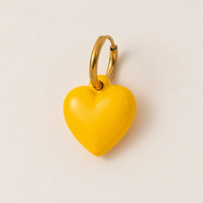 Drip oil red love necklace pendant, niche heart-shaped couple accessory DIY handmade pendant, gold-plated