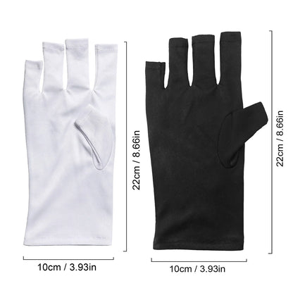 Anti UV Gloves Gel Professional Protection Gloves For ManicuresProtect Hands Nail Art Stretchy Fingerless Glove For Home Outdoor
