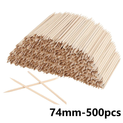 100/50pcs Nail Art Pusher Orange Wood Sticks Cuticle Pusher Remover Rhinestones Dotting Removal Manicure Pedicure Care Tools