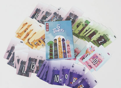 5 Towers Board Game 2-6 Players Fast paced card game, Funny Strategy Game