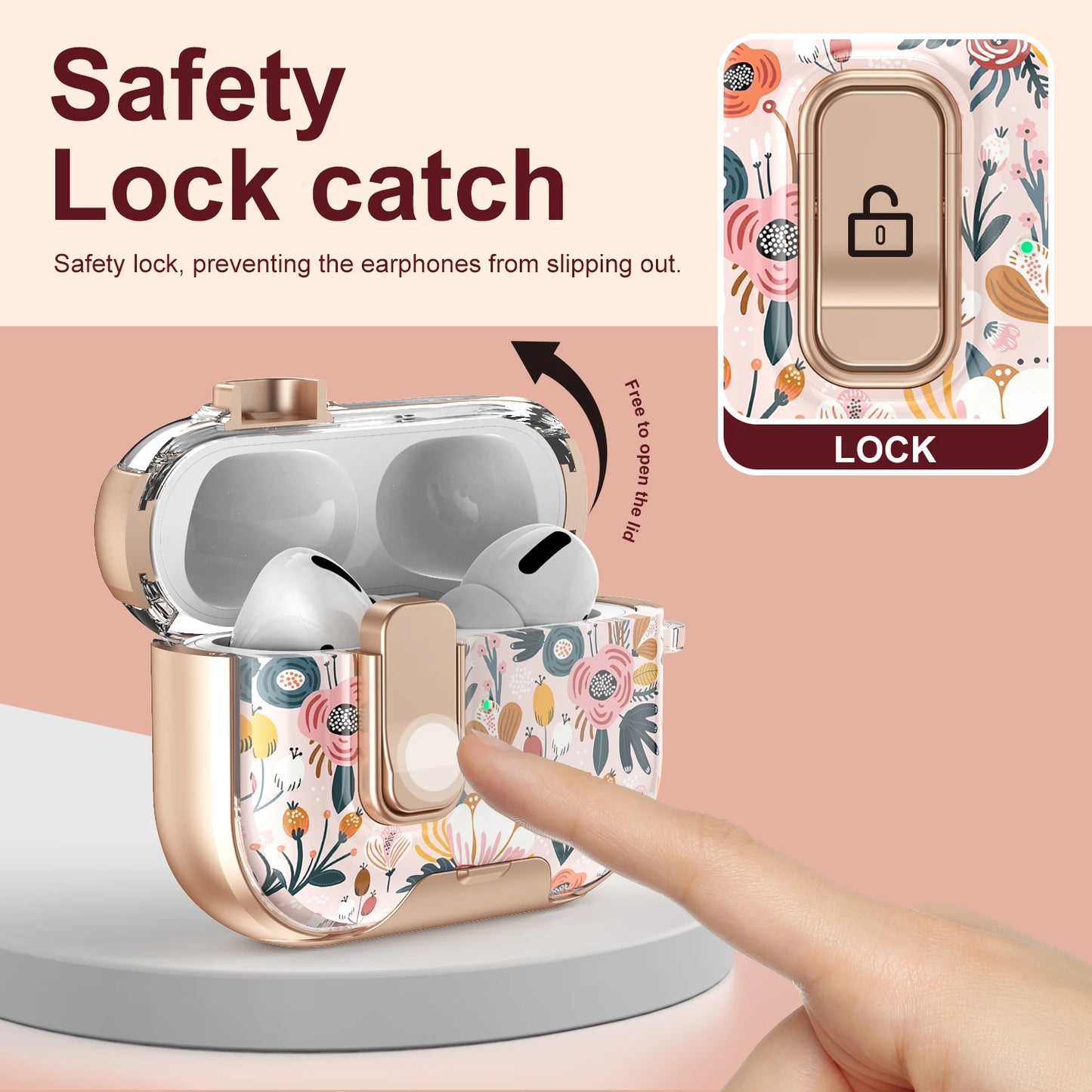 Flower Transparent Case For AirPods Pro 2 3 4 4th TPU Cover Anti-fall Headphone Coque For AirPods Pro 2 2nd Pro2 Cases With Hook