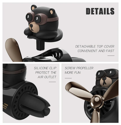 DIY aroma odorless car accessories interor decorations inside ornament plane pilot bear car air fresheners vent clip men cartoon