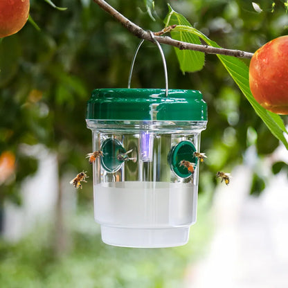 Clear Plastic Outdoor Insect Trap with Lid - Effective for Catching Fruit Flies, Wasps, Transparent Design for Easy Monitoring