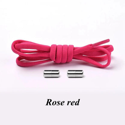 Semicircle No Tie Shoelaces Elastic Shoe laces Sneakers shoelace Metal Lock Lazy Laces for Kids and Adult One size fits all shoe