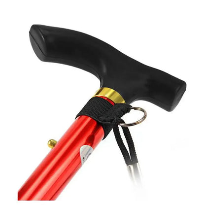 Telescopic Walking Stick Outdoor Hiking Trekking Poles Aluminum Alloy Metal Folding Cane Crutches Pole For Elderly People
