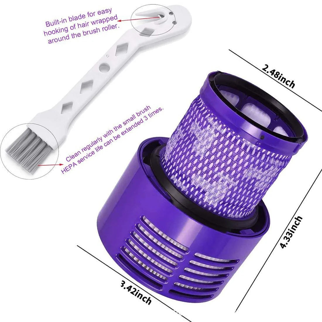 For Dyson V10 US Version Vacuum Cleaner Filter Element Accessories Washable Replacement Post-Filter HEPA Spare Parts Reusable