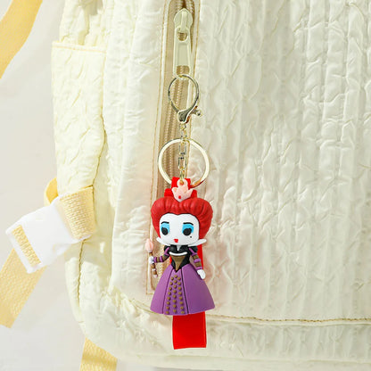 Alice in Wonderland Silicone Keychain Lovely 3D Anime Film Figure Key Chain Keyrings Backpack Bag Car Accessories Gift