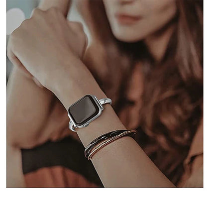 Luxury Watch Band for Apple Watch Series 10 9 8 7 41 45mm 6 Se 5 4 Women Diamond Steel Bracelet IWatch Ultra 49mm 44 40 42 38MM