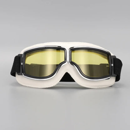 Motorcycle Glasses Windproof Motorcycle Helmet Glasses Sunglasses Retro Universal Folding Leather Retro Motorcycle Accessories