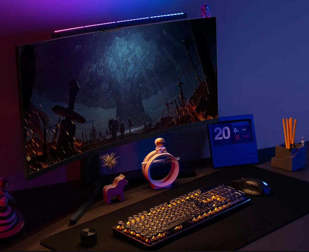 Youpin LYMAX Computer Monitor Table Lamp Curved Screen Desk Lamp Dimming Eye-Care Sound-sensitive Music Hang Gaming Light pro