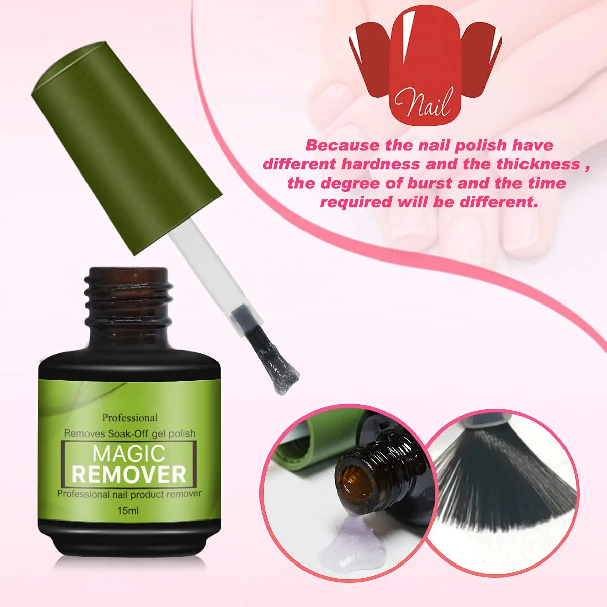 15ml Magic Fast Nail Gel Polish Remover Clean UV Soak Off Semi Permanent Varnish Nail Art Removal Tools Manicure 2025 New