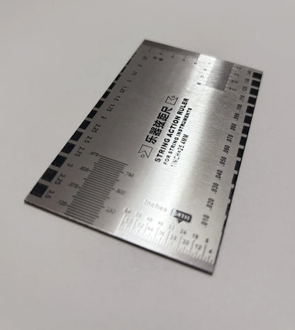 Stainless Steel String Action Gauge Ruler Guitar Bass Instrument Repair Tool Silver