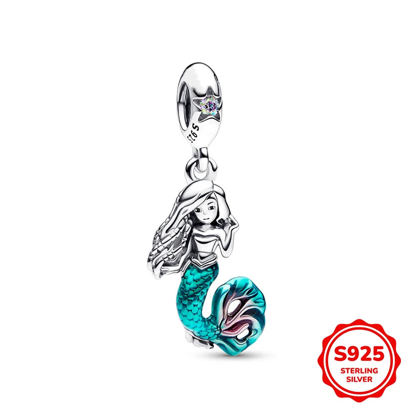 Hot Sale Charms Silver 925 Disney Pendant Beads Fits 3mm Bracelet Bangle Necklace For Women Luxury DIY Jewelry Making Fine Gifts