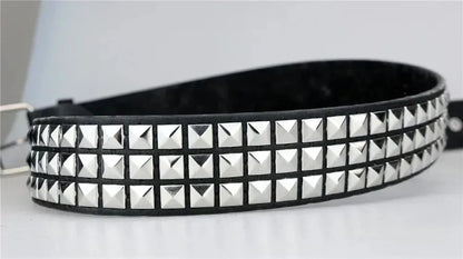 2026 New Square Bead Rivet Belt Metal Pyramid Belt Men and Women Punk Hardware Jeans Belt Y2K Belt Designer Belt Women's Belts