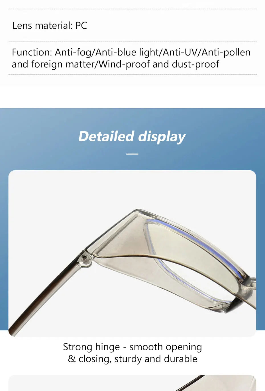 SEAMETAL Anti Blue Light Glasses Lightweight PC Frames Square Clear Lens Glasses Anti Pollen Safety Goggles Eyewear Accessories