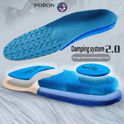 1Pair Sport Silicone Insoles for Shoes High Elastic Shock-absorbing Insole for Feet Arch Support Orthopedic Men Women Shoe Sole