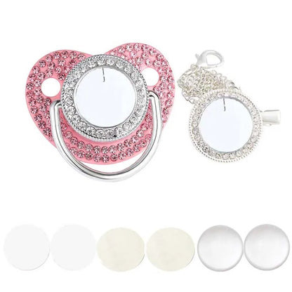 New Blank Baby Pacifier Clip Holder Set Personalized Newborn Dummy BPA Free Luxury Silicone Infant Teether Baby Soother