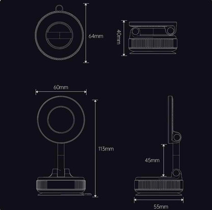 360° Rotating Vacuum Magnetic Car Phone Holder New Model Dashboard Glass Mount Multi-Scenario Automotive Navigation Stand