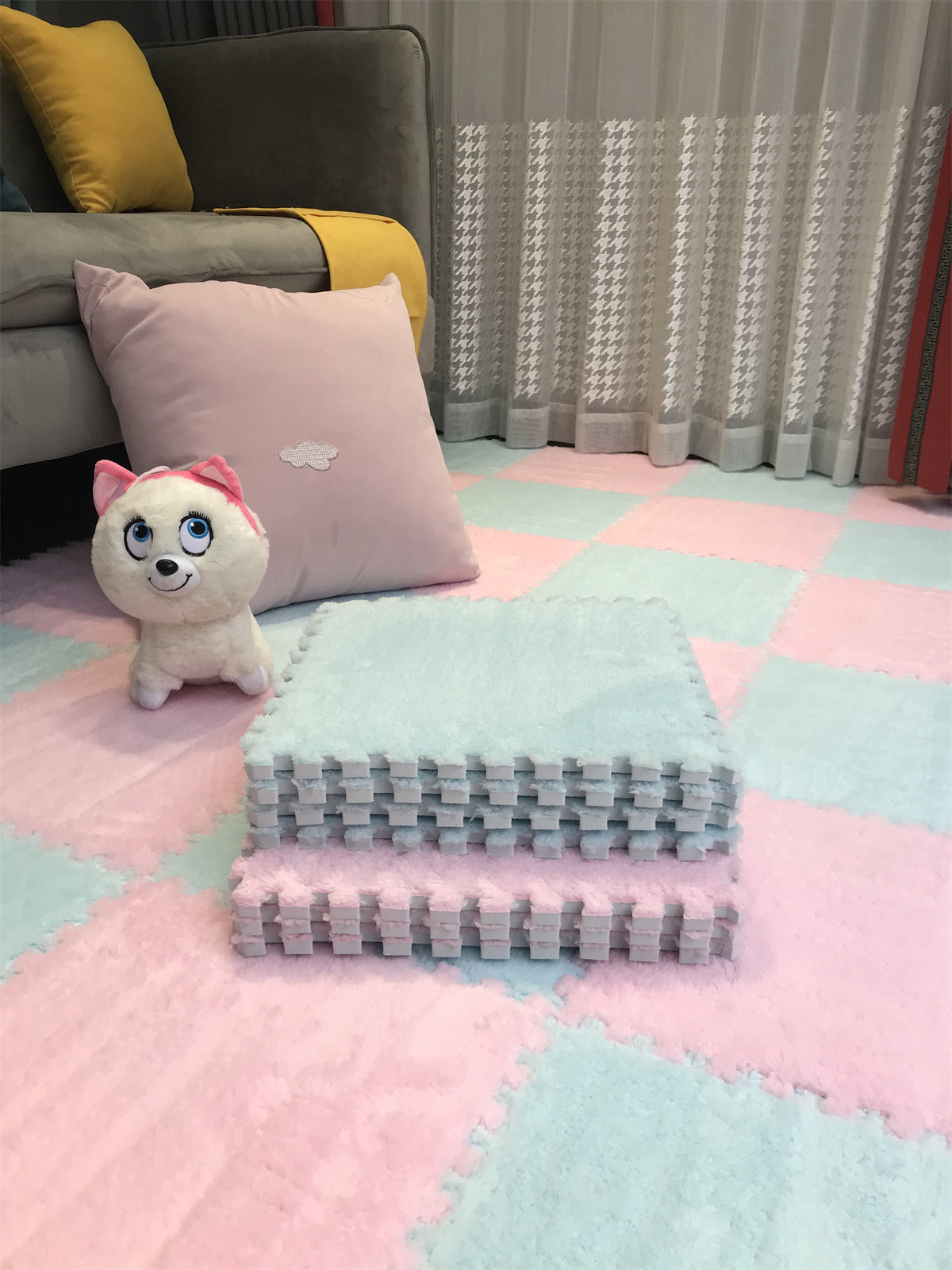 Soft Plush  Baby Play Mat EVA Foam Children's Carpet Interlocking Exercise Tiles Floor Carpet And Rug for Kids Pad 30*30 CM