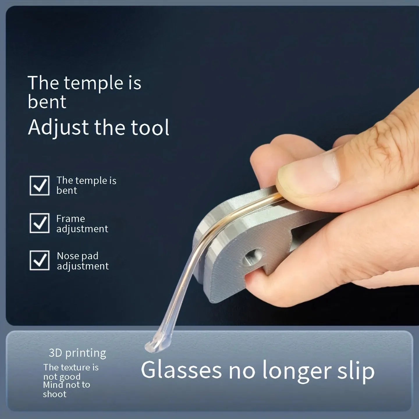 Eyeglass Leg Bending Adjustment Tool, Leg Bending Repair Tool, Eyeglass Frame for Leg Bending Adjustment.