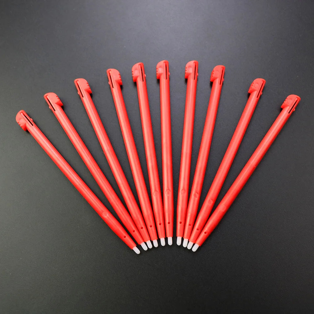 10Pcs For NDSi XL Stylus Touch Pens For DSi XL Black Red Plastic Screen Touch Pens Replacement Accessories