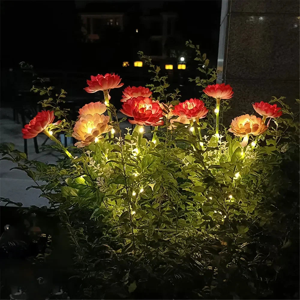 Solar Lights Outdoor Lighting Solar Garden Light Snow Lotus Flower Lawn Lamp for Yard Patio Flower Party Lamp Wedding Mother Day