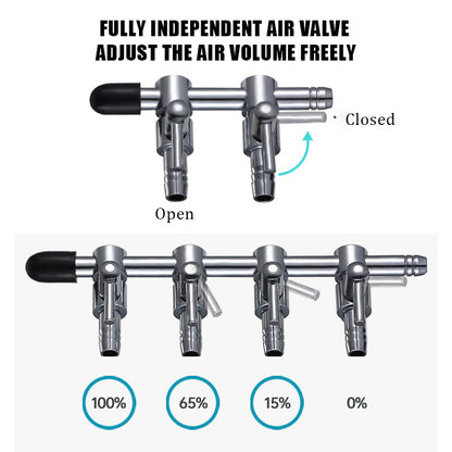 1 2 3 4 5 Way Aquarium Air Splitter Valve Fish Tank Air Pump Flow Splitter Distributor Pump Valve Tap Lever Control Switch Valve
