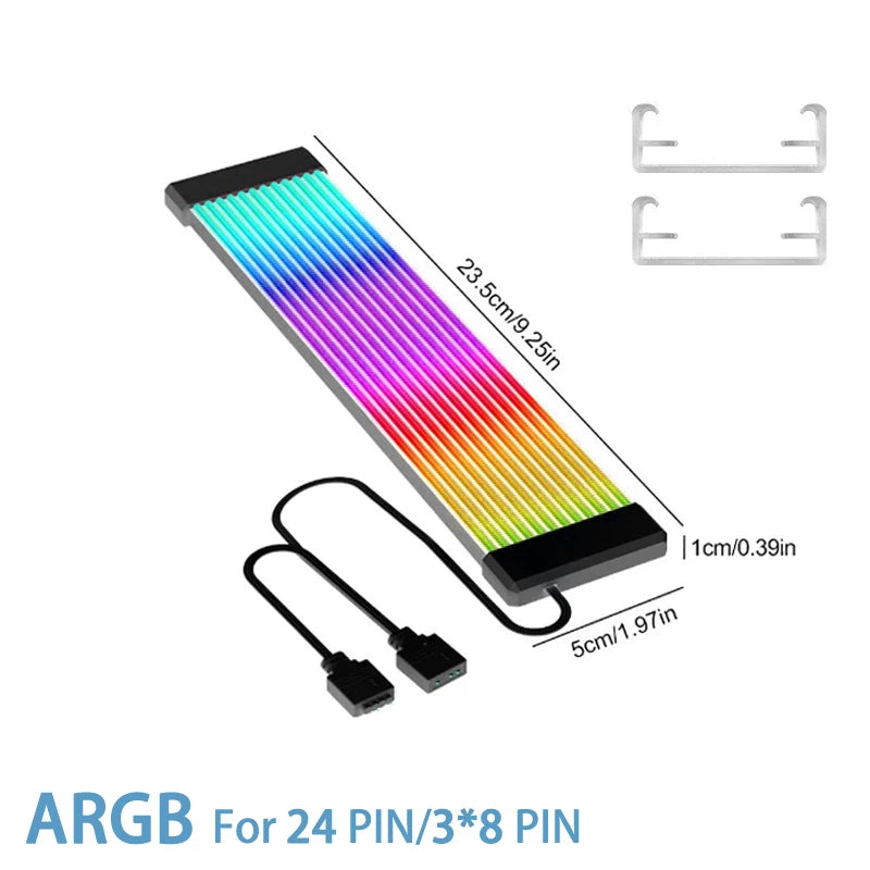Computer Case Bendable ARGB Light Board, Suitable For Graphics Card 24pin/8pin/2x8pin/12VHPWR/Motherboard Decorative Light Strip