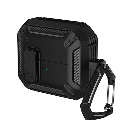 Case For Samsung Galaxy Buds 3 Pro/3 Earphone Cover With Secure Lock Carbon Fiber Headphone Shell 360 Degree Protective Cases