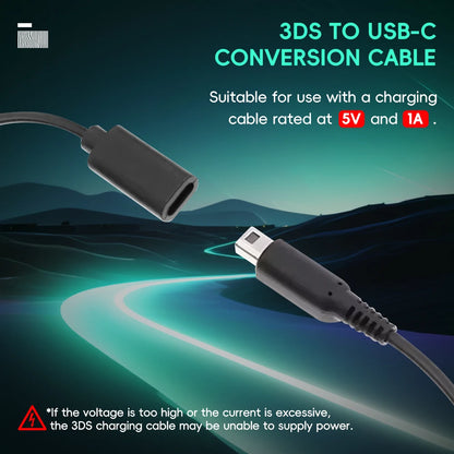 DATA FROG Type-C to 3DS Charging Cable Power Line for DSI 2DS New 3DS XL LL Console Charger Wire