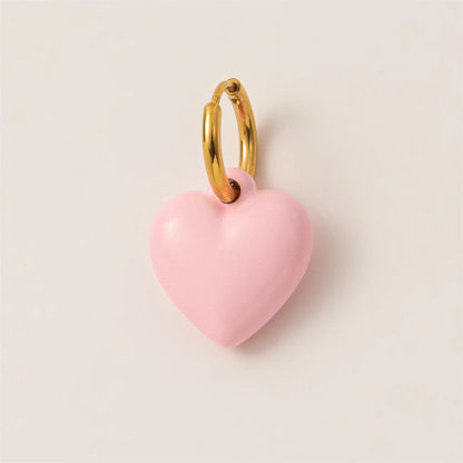 Drip oil red love necklace pendant, niche heart-shaped couple accessory DIY handmade pendant, gold-plated
