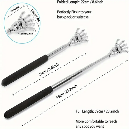 Compact Telescopic Back Massager – Portable Extendable Stainless Steel, Ideal Birthday Gift & Christmas Stocking Stuffer for Sen