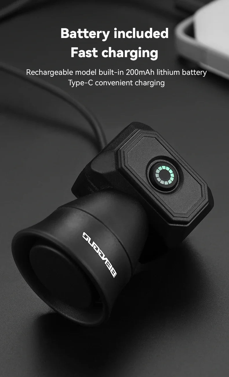 IP4X Waterproof Bicycle Mountain Bike Horn 120 db Battery/Charging Bike Bell Children's Scooter Baby Stroller Balance Car Horn