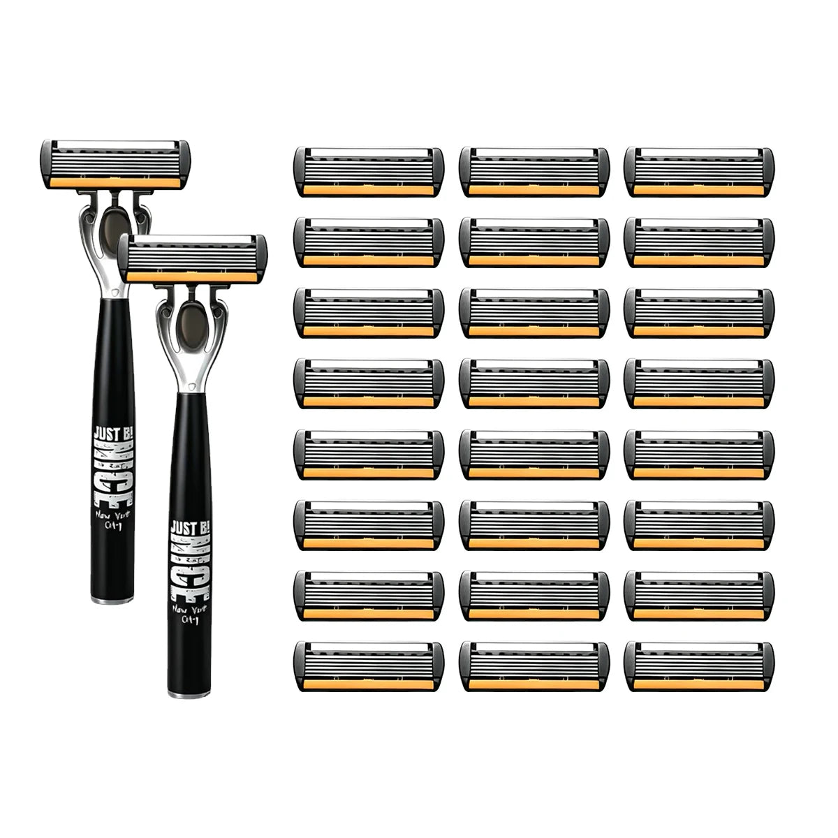 Men's Manual Safety Razor Set, featuring 6-layer stainless steel blades and an aloe vera lubricating strip | perfect as a gift.