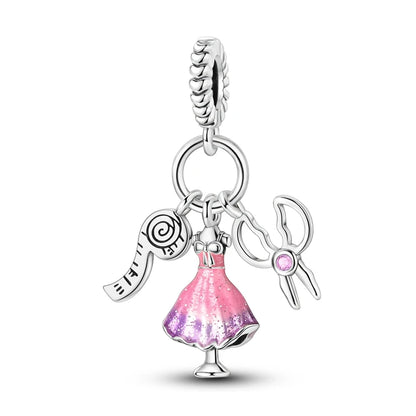 925 Sterling Silver Tailor Sewing Machine Telephone Alarm Clock Charms Pendants Fit 925 Original Bracelets DIY Jewelry