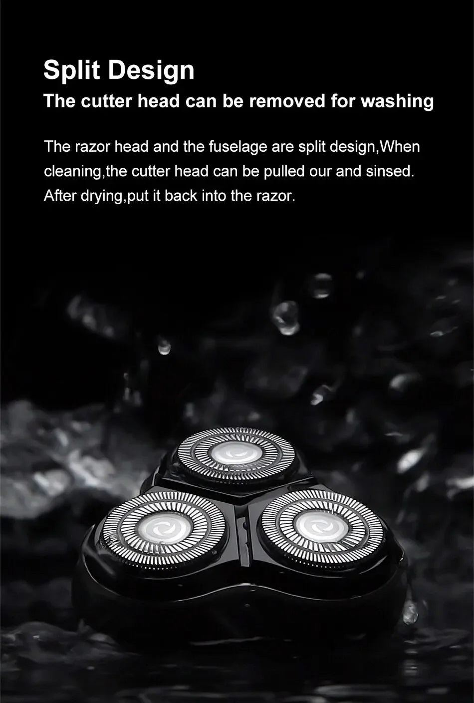 Blackstone Electrical Rotary Shaver for Men 3D Floating Blade Washable USB Rechargeable Shaving Beard Machine