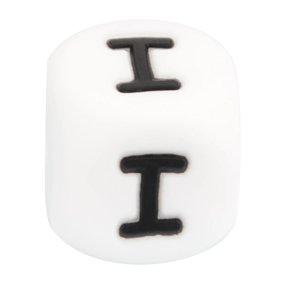 Lofca 100Pcs 12MM Silicone Letter Beads Silicone Beads Loose Beads Food Grade DIY Bracelet Necklace Pacifier Chain Accessories