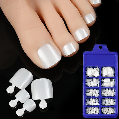 120Pcs Glossy Black Press On Toenails Short Square Full Cover Fake Toenail Tips for Summer Women False Foot Nail Tip Extension &