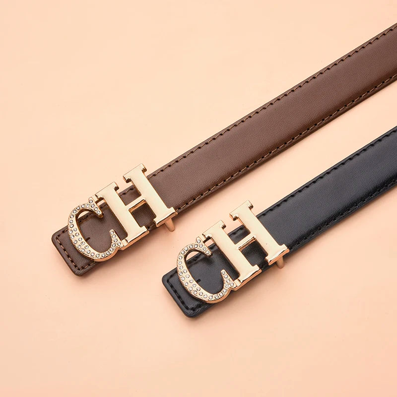 Retro Women's Automatic Buckle Belt Simple And Trendy Women's Jeans Casual Pants Belt Fashionable Women's Clothing Accessories