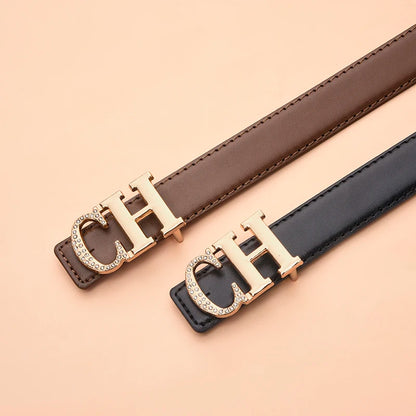 Retro Women's Automatic Buckle Belt Simple And Trendy Women's Jeans Casual Pants Belt Fashionable Women's Clothing Accessories