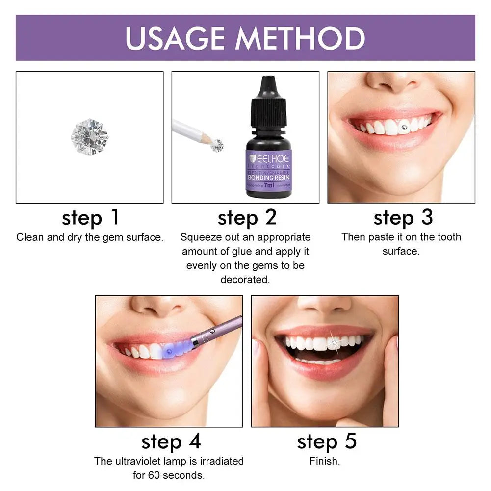 EELHOE Tooth Gem Glue Dental Adhesive for Tooth Gems Diamond Kit Glue Teeth Crystal Jewelry Sturdy Tooth Jewelry Orthodontic Gel