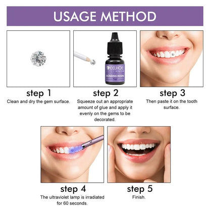 EELHOE Tooth Gem Glue Dental Adhesive for Tooth Gems Diamond Kit Glue Teeth Crystal Jewelry Sturdy Tooth Jewelry Orthodontic Gel