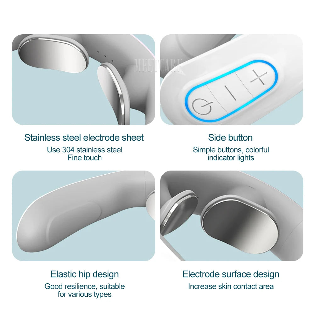 Smart Back Neck Massager Electric TENS Pulse Cervical Muscle Massages Wireless Shoulder Health Care H99 H62 JT88 F6Device