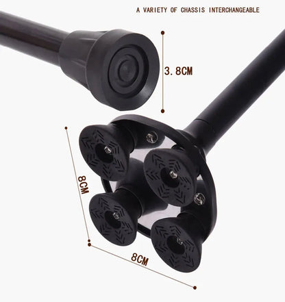 Non-slip Walking Sticks For The Elderly Retractable Aluminum Alloy Multifunctional Cane With Led Light Old Men Crutch