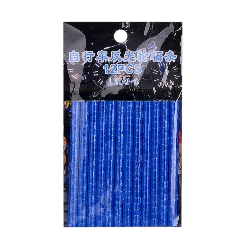 12PCS/Bag Bicycle Wheel Spokes Reflective Sticker Tube Strip Warning Light DIY 7.5cm MTB Cycling Reflector Reflective Safety Kit