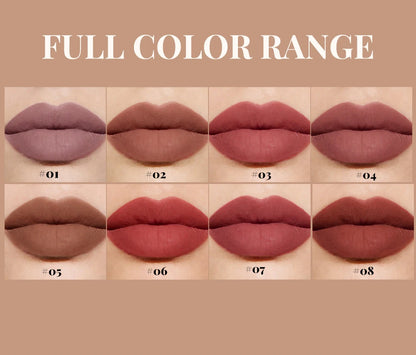 8 Color Nude Brown Matte Liquid Lipstick Velvet Sexy Dark Red Lip Glaze Non-stick Cup Not Easy To Fade Lip Gloss Lipstick Makeup